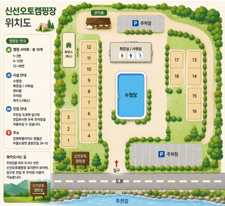 안전 및 시설배치도입니다