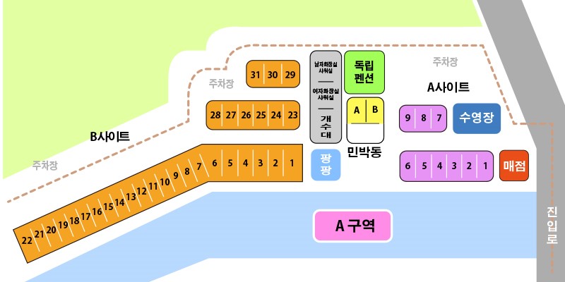 안전 및 시설배치도입니다